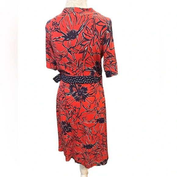 Lilly Pulitzer adalie wrap red/navy dress size S - Picture 8 of 12